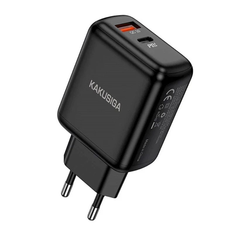 Сетевое зарядное устройство Kakusiga KSC-668 Dual Port EU Charger, Черный Сетевое зарядное устройство Kakusiga KSC-668 Dual Port EU Charger, Черный