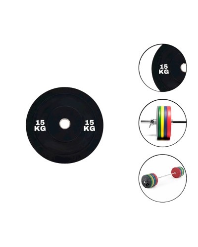 Disk Ironflex 1573/1 15 kq, dəmir/PVC, dəliyin diametri 50 mm, qara