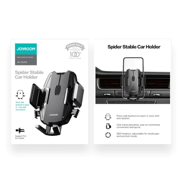 Avtomobil üçün telefon tutacağı Joyroom JR-ZS255 Black Avtomobil üçün telefon tutacağı Joyroom JR-ZS255 Black