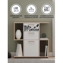Tumba Marina 3563_M25TumChilZetMix, LDSP, 75.5x32x74 sm, ağ/qəhvəyi