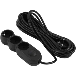 Сетевой удлинитель 2E Plus 10 м, 3-розеточный, Черный - 2E-U03VES10MBK