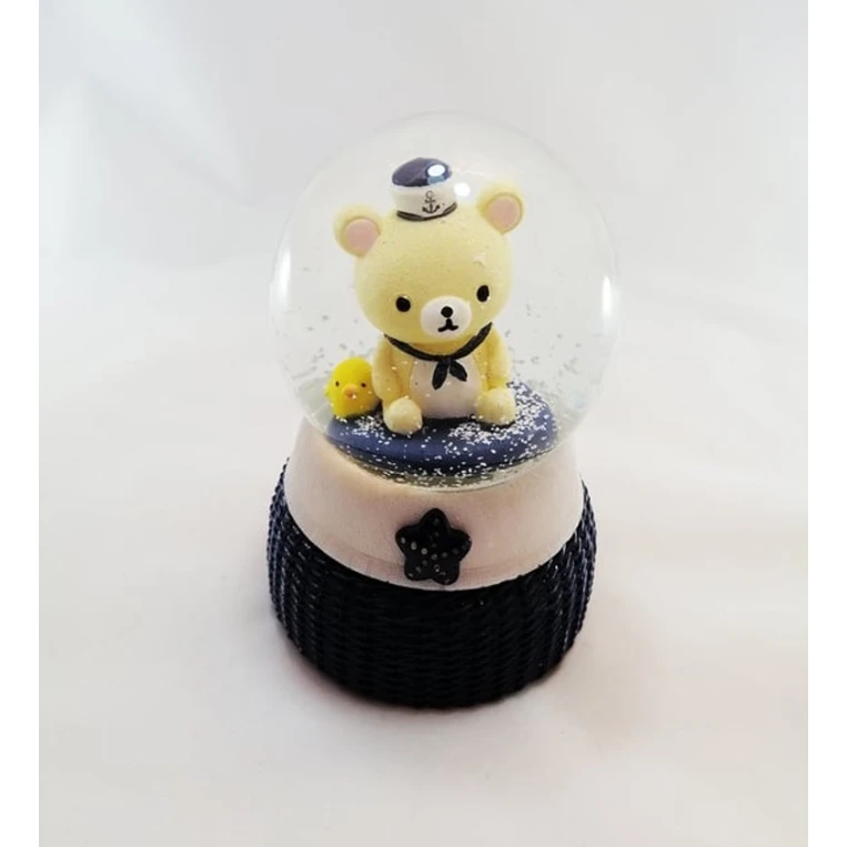 Сувенир Медвежонок, светящийся снежный шар, 16 см - QKA-8985
