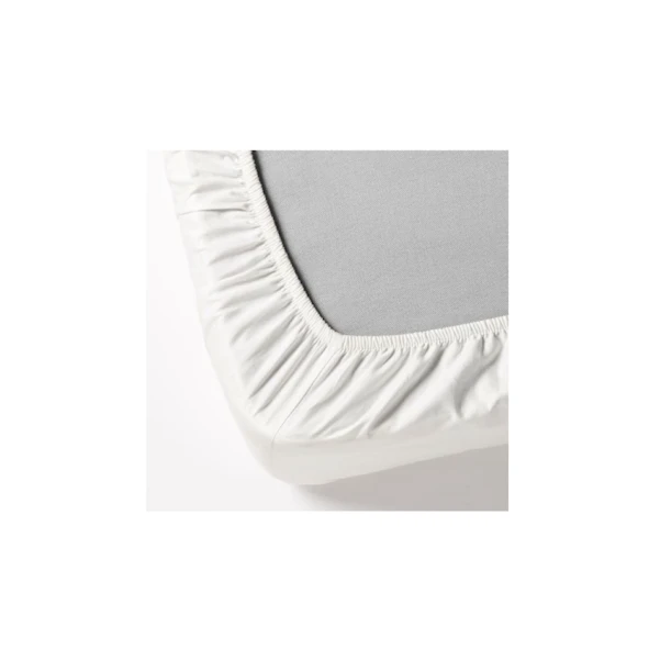 Mələfə rezinli IKEA Dvala, 180x200 sm, pambıq, ağ