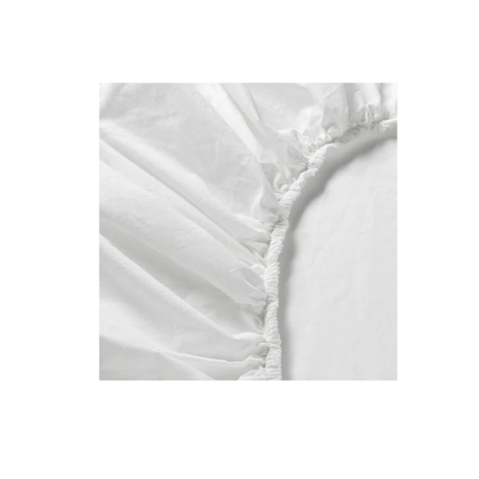 Mələfə rezinli IKEA Dvala, 180x200 sm, pambıq, ağ