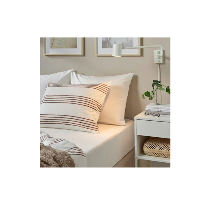 Mələfə rezinli IKEA Dvala, 180x200 sm, pambıq, ağ