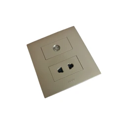 Одинарная розетка Modi 011, 9x8.5x3 см, золотистая