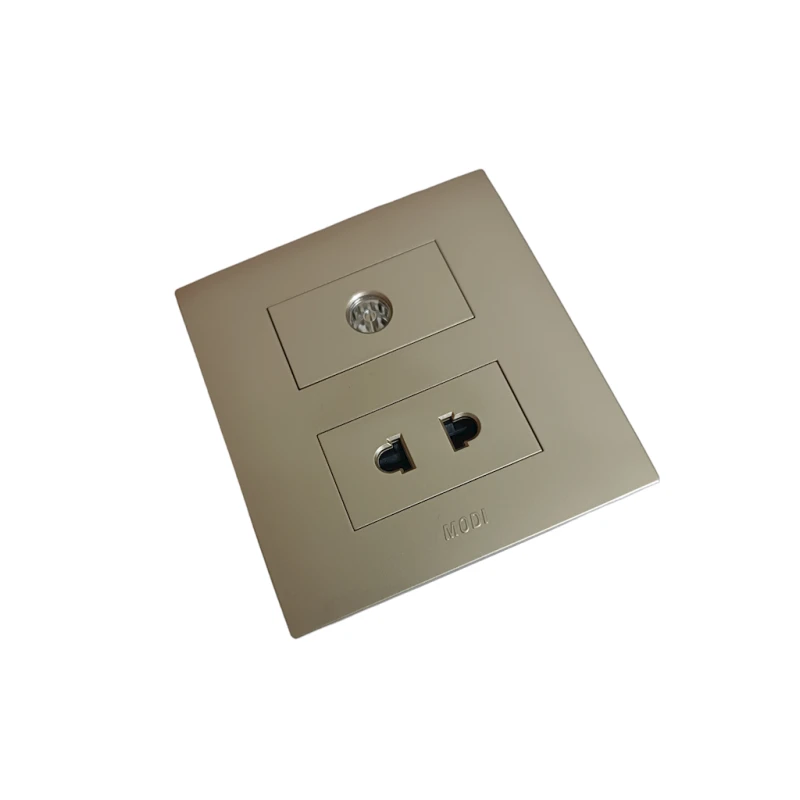 Одинарная розетка Modi 011, 9x8.5x3 см, золотистая Одинарная розетка Modi 011, 9x8.5x3 см, золотистая