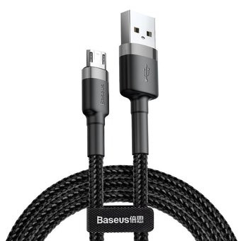 Кабель Baseus Cafule 2A Micro USB Cable 3M Durable Fast Charging Cable Gray/Black Кабель Baseus Cafule 2A Micro USB Cable 3M Durable Fast Charging Cable Gray/Black