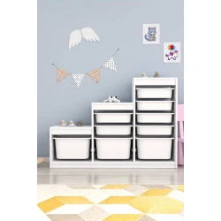 Шкаф для игрушек Pratico I39038, белый, 29.6x93x132.3 см