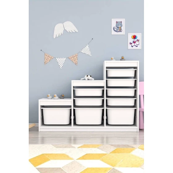 Шкаф для игрушек Pratico I39038, белый, 29.6x93x132.3 см