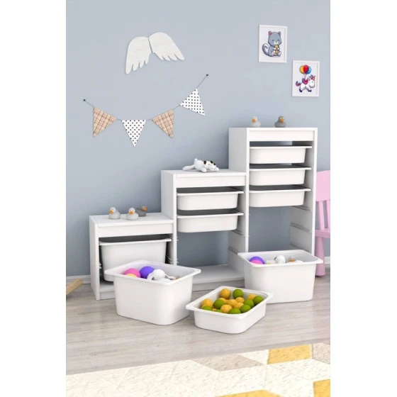 Шкаф для игрушек Pratico I39038, белый, 29.6x93x132.3 см