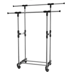 Передвижная вешалка для одежды 78x42 см, нержавеющая сталь/пластик Передвижная вешалка для одежды 78x42 см, нержавеющая сталь/пластик