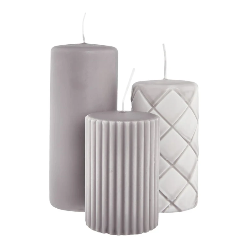 Формовая свеча JYSK Alfred, серый, 3 шт.