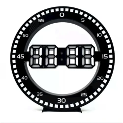 Elektron LED işıqlı divar saatı, 30.7x30.7 sm, plastik, qara Elektron LED işıqlı divar saatı, 30.7x30.7 sm, plastik, qara