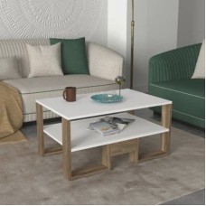 Jurnal masası TV Stend M14, laminat, ağ/açıq qəhvəyi, 90x50x45 sm