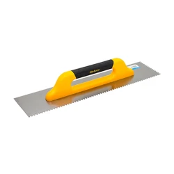 Гладилка Dekor 230, 30x12 см, сталь, желтый, зубчатая, для керамики