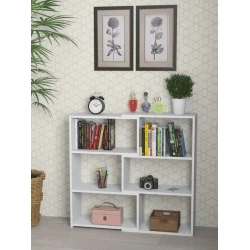 Стеллаж 3563_StellajTransWhite, 87.8x93.2x25 см, ЛДСП, белый