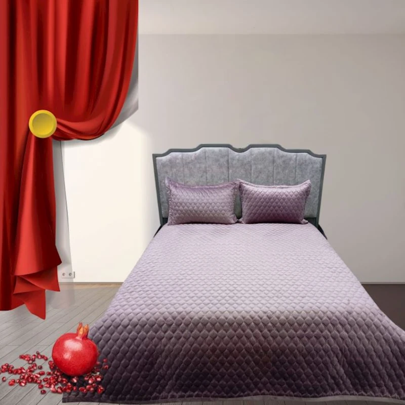 Örtük və yastıq üzü dəsti Narlı 000827, örtük 170x230 sm, yastıq üzü 1 əd x 50x70 sm, birnəfərlik, çəhrayı