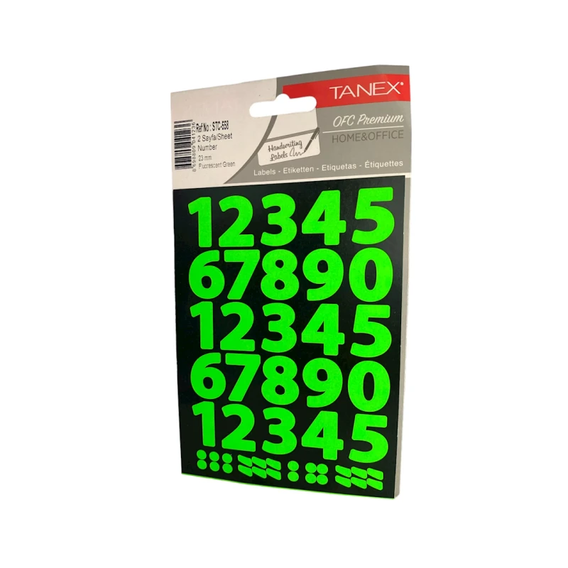 Набор наклеек Tanex STC-558 Fluorescent Green, 23 мм, 2 листа Набор наклеек Tanex STC-558 Fluorescent Green, 23 мм, 2 листа
