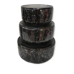 Контейнеры для хранения продуктов Antik Home 12×6 см,14×7 см, 16×8 см, керамика, черный Контейнеры для хранения продуктов Antik Home 12×6 см,14×7 см, 16×8 см, керамика, черный