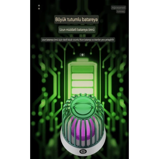 Электрошокер на 360 градусов против комаров ЗЕЛЕНЫЙ Электрошокер на 360 градусов против комаров ЗЕЛЕНЫЙ