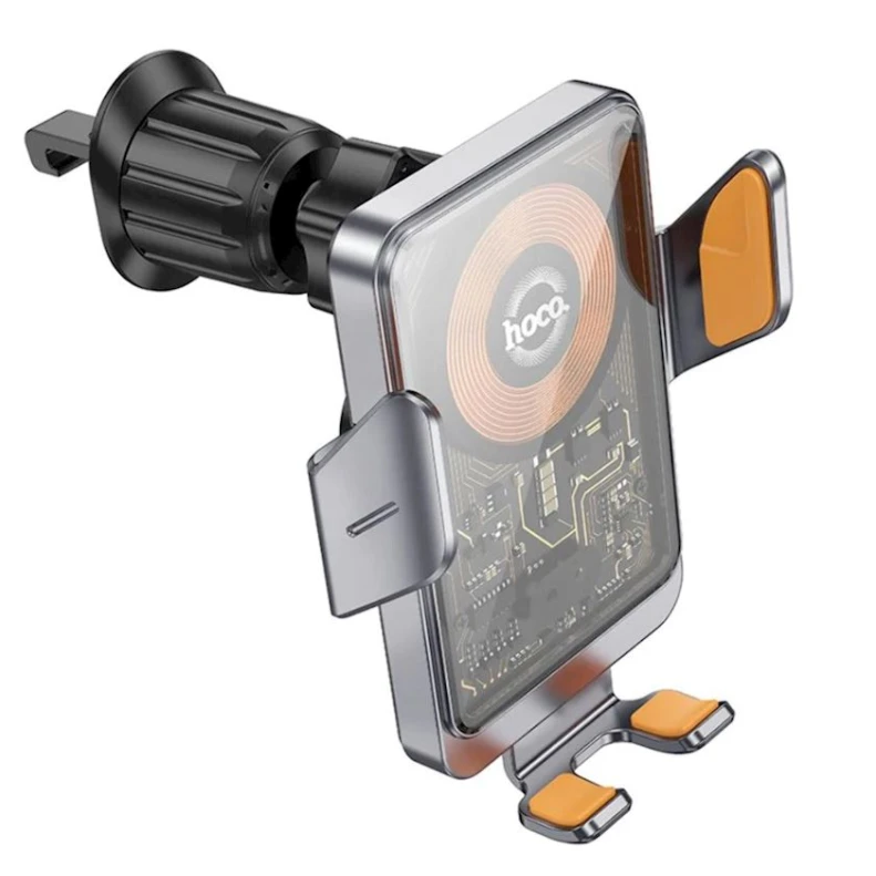 Автомобильный держатель Hoco HW7 с беспроводной зарядкой, черный