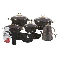 Qab-qacaq dəsti Öncü Granit SAAS-ONQZG24QR, qranit, qara, 24 parça