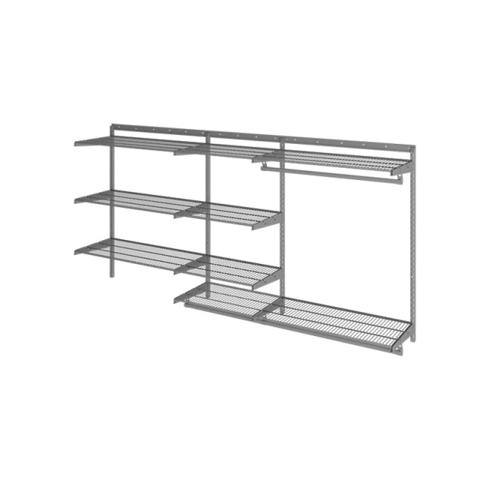 Вешалка с полками Praktik Home Optima G240, гардеробная система, графит Вешалка с полками Praktik Home Optima G240, гардеробная система, графит