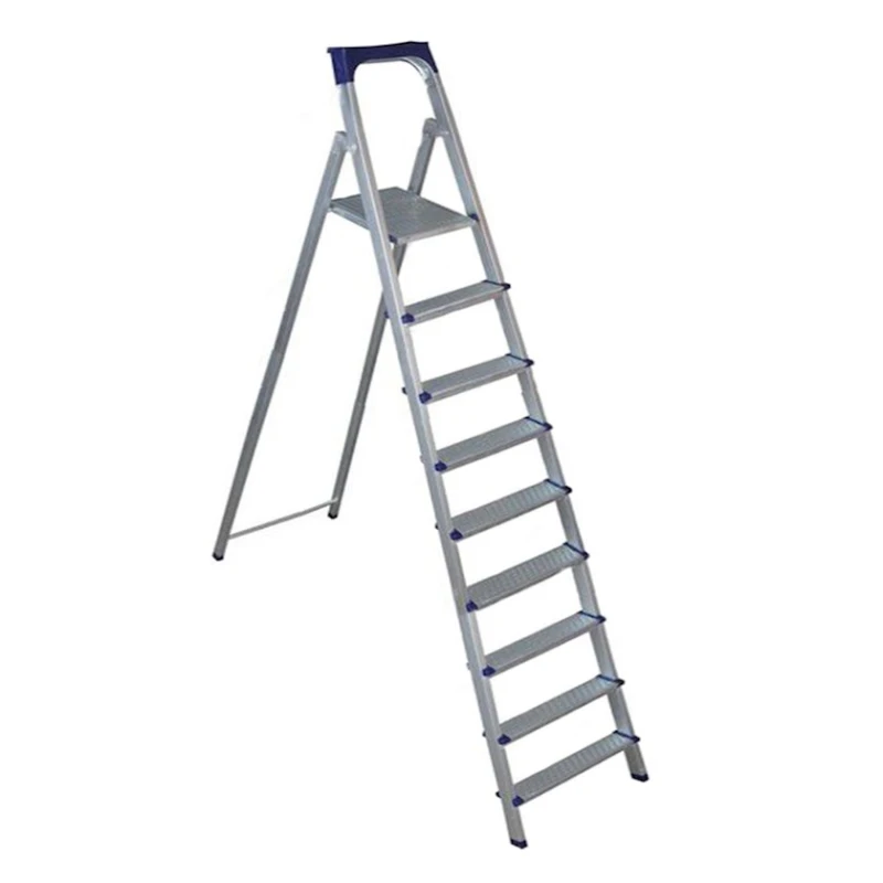 Стремянка TM.03511, 9 ступеней, серебристая