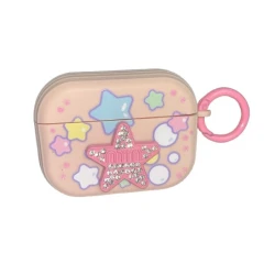 Чехол для Airpods Pro, розовый, со звездами