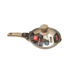 Сковорода nh_hcv14d, керамическое покрытие, коричневая, 22 см