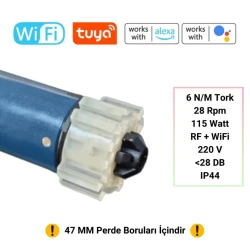 Мотор для карниза Novato Tuya, WiFi + RF, , 6 Нм - TPM-01