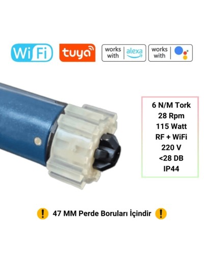 Karniz üçün motor Novato Tuya, WiFi + RF ilə uyğun, 6 Nm - TPM-01