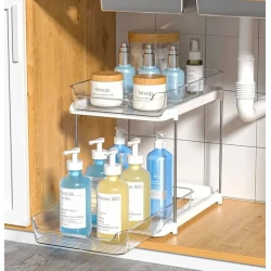 Органайзер для шкафа, пластик/металл, белый, 29х22х21 см Органайзер для шкафа, пластик/металл, белый, 29х22х21 см