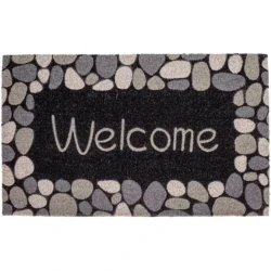Коврик придверный Lako Cocoprint Colori, 45x75 см, черный/серый