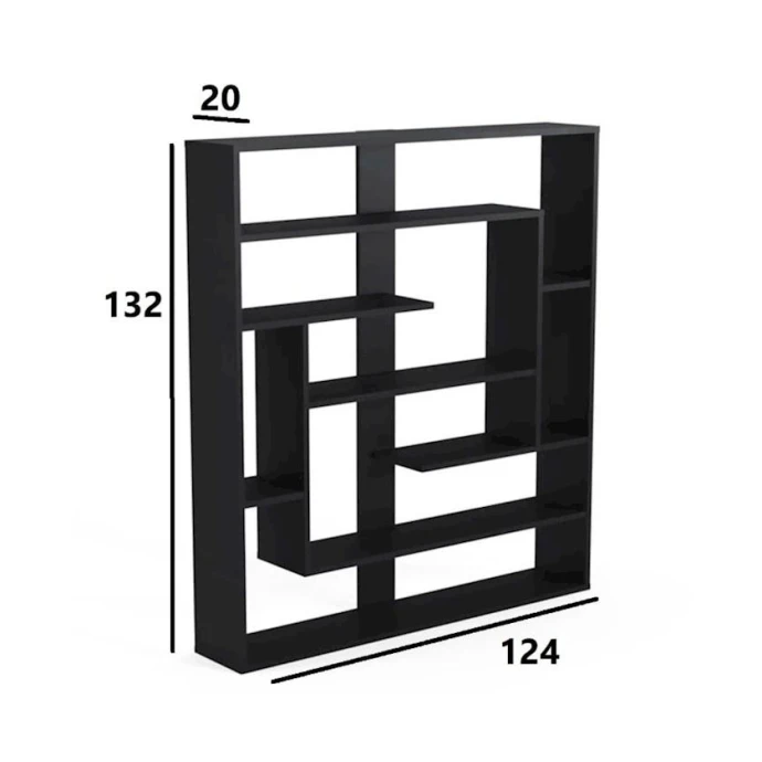 Стеллаж Letta ЛДСП, черный, 132х20х124 см Стеллаж Letta ЛДСП, черный, 132х20х124 см