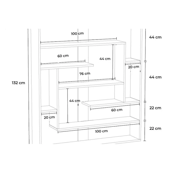 Стеллаж Letta ЛДСП, черный, 132х20х124 см Стеллаж Letta ЛДСП, черный, 132х20х124 см