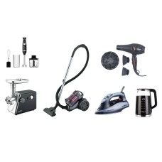 Hədiyyə dəsti Special 1 (tozsoran 2400W + ətçəkən 2400W, revers funksiyası + ütü 2200W + çaydan 2200W 1.7L + fen 2200W + blender dəsti 750W) - Cehiz dəsti special 1
