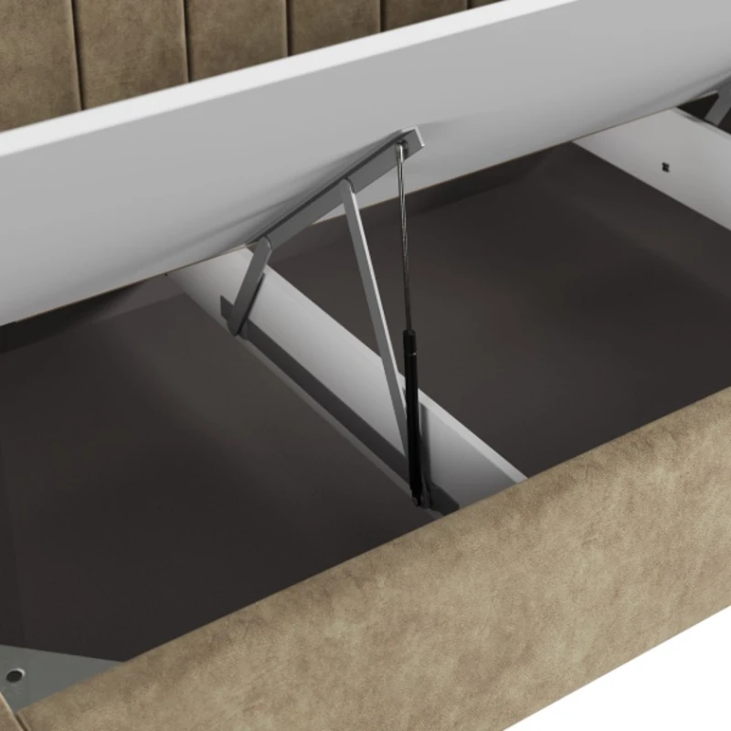 Tək nəfərlik çarpayı Art_tek_yataq 64, laminat/parça, qəhvəyi, 200x85x90 sm