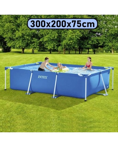 Hovuz Intex Rectangular Frame 3834TX28272, karkas, həcm 3834 l, mavi, 300x200x75 - 3834TX28272