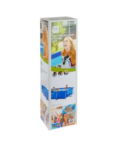 Hovuz Intex Rectangular Frame 3834TX28272, karkas, həcm 3834 l, mavi, 300x200x75 - 3834TX28272