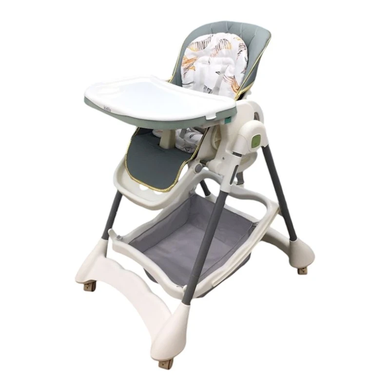 Стульчик для кормления Kidilo TB-02153GW, белый/серый, 6+ мес