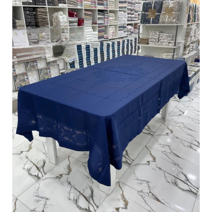 Скатерть MiraNova FS-688, 160x400 см, синяя Скатерть MiraNova FS-688, 160x400 см, синяя