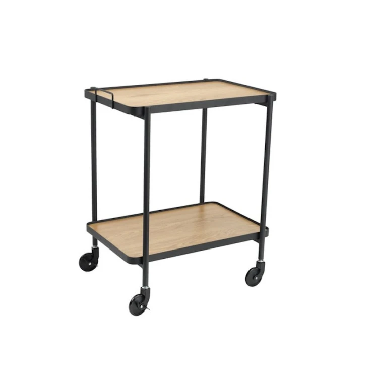 Столик-тележка JYSK Gangsted 56x40x69 см, МДФ/сталь/меламин, дуб/черный Столик-тележка JYSK Gangsted 56x40x69 см, МДФ/сталь/меламин, дуб/черный