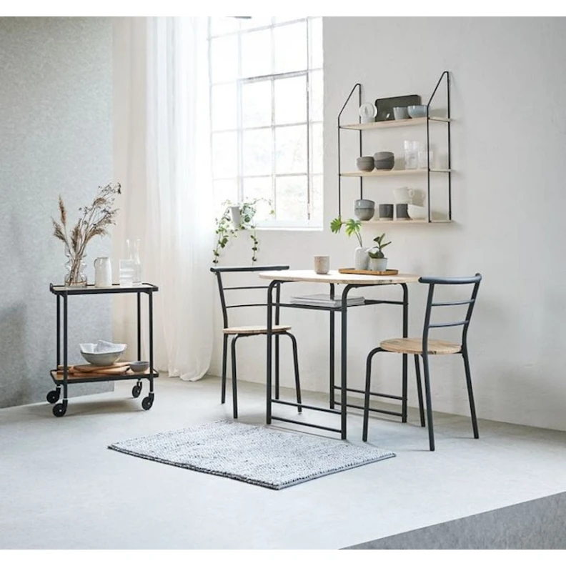 Столик-тележка JYSK Gangsted 56x40x69 см, МДФ/сталь/меламин, дуб/черный Столик-тележка JYSK Gangsted 56x40x69 см, МДФ/сталь/меламин, дуб/черный