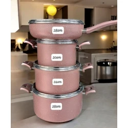 Набор посуды MiraNova 239, розовый, 20/24/28/28 см