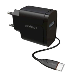 Сетевое зарядное устройство Euroacs EU-MG644 TF USB QC4.0 Black