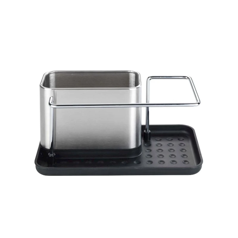 Süngər və sabun üçün konteyner Wenko, 12x10.5 sm, paslanmayan polad/plastik, gümüşü/qara Süngər və sabun üçün konteyner Wenko, 12x10.5 sm, paslanmayan polad/plastik, gümüşü/qara