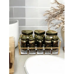 Набор для специй Sahara SHA-00006605, стекло/нержавеющая сталь, золотистый, 7 шт