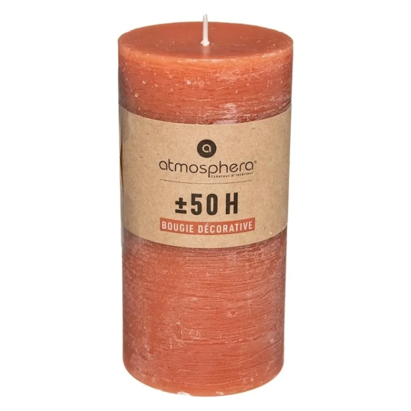 Свеча Atmosphera Round Amber Candle, 6.8х14 см, оранжевая